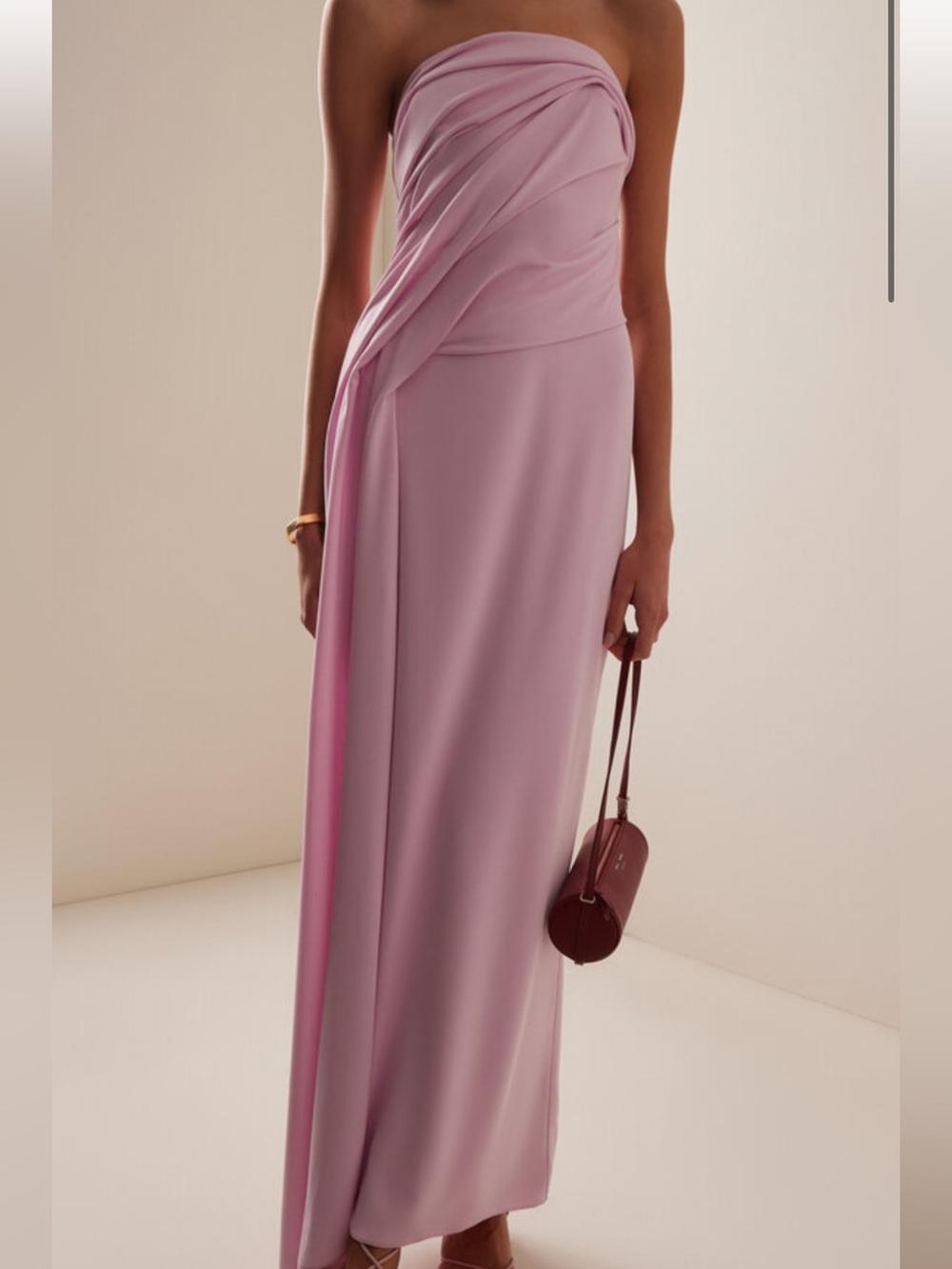 Significant Other Genesis Strapless Draped Crepe Maxi Dress